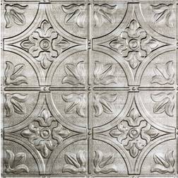 Fasade Traditional #2 2 ft. x 2 ft. Crosshatch Silver Lay-In Vinyl Ceiling Tile 20 sq.ft. Cross Hatch Silver