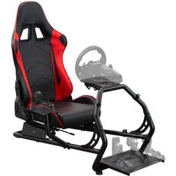 Vivo Racing Simulator Cockpit with Wheel Stand and Reclining Seat, Gear Mount Chair and Frame Only
