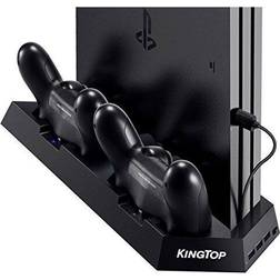 Kingtop Universal Controller Charger PS4/PS4 Pro/PS4 Slim Fan Cooler Vertical Stand Dual Charging Station