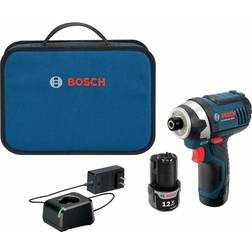 Bosch PS41-2A 12V Max 1/4-Inch Hex Impact Driver Kit with 2 Batteries, Charger and Case,Blue