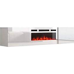 Cali WH-EF Wall Mounted Electric Fireplace Modern 72 TV Stand White