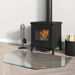 vidaXL Fireplace Glass Plate Hexagon 80x50 cm
