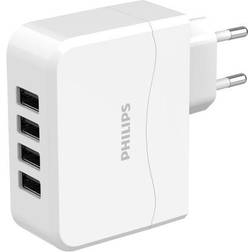 Philips USB adapterstik, 4 stik, hvid