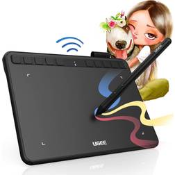 UGEE Drawing Tablet S640W Portable Digital Graphics Tablet Ultra-thin 2.4G Wireless Digital Art Pad with Tilt Function with Customized Express Keys