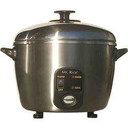SPT 3-Cup Stainless Steel Rice Cooker, Steel/Stainless