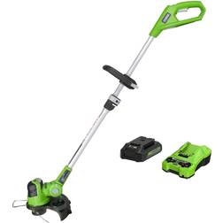 Greenworks 24V 12" Cordless String Trimmer Edger, 2.0Ah Battery and Charger Included