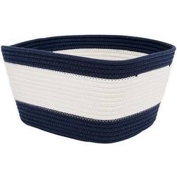 Squared Away Colorblock Small Coiled Rope Basket In Blue Depths Blue Depths Small