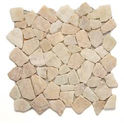 Solistone Indonesian Alor Crystal 12 6.35 mm Natural Stone Pebble Mesh-Mounted Mosaic Tile 10 sq.