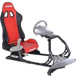 Racing Simulator Cockpit Driving Seat Reclinable with Gear Shifter Mount