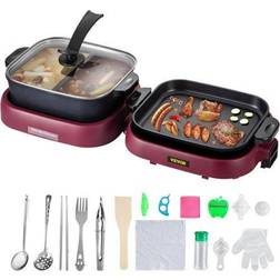 Vevor 2-in-1-Electric Grill Hot Pot Foldable BBQ
