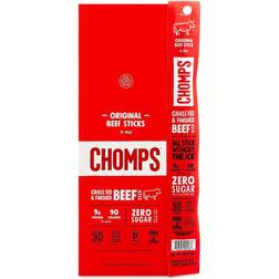 CHOMPS Grass-Fed Beef Sticks, Original 10 sticks