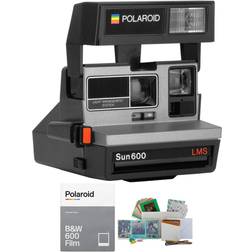 Polaroid 600 Sun600 LMS Silver Camera with Black and White Instant Film Bundle