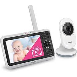 Vtech VM350 Video Monitor with Battery Supports 12-hr Video-Mode, 21-hr Audio-Mode, 5" Screen, 1000ft Long Range, Bright Night Vision, 2-Way Talk, Auto-on Screen, Lullabies