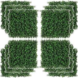 OutSunny 2 12-Piece Emerald Green Artificial Boxwood Wall Panels Float Grass Backdrop