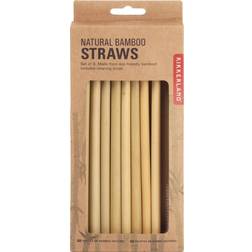 Kikkerland 8 Pack Bamboo Drinking Straws & Brush Reusable Eco Friendly