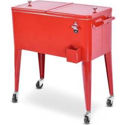 Costway Red Portable Outdoor Patio Cooler Cart