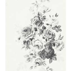 Magnolia Home by Joanna Gaines Tea Rose Black and White Wallpaper