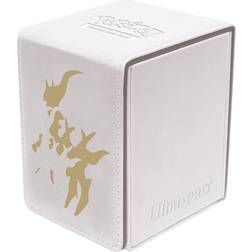 Ultra Pro Pokémon: Elite Series: Arceus Alcove Flip Deck Box White Leatherette Trading Card Box Stores 100 DoubleSleeved Cards