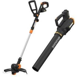Worx 20V Trimmer/Edger & Turbine Blower Combo kit with (2) 2.0Ah Batteries & Dual-Quick Charger, WG930.2
