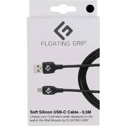 Floating Grip USB-C Cable covered Black soft silicon 0,5M