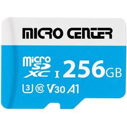 Micro Center Premium 256GB microSDXC Card UHS-I Flash Memory Card C10 U3 V30 4K UHD Video A1 Micro SD Card with Adapter (256GB)