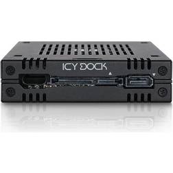 Icy Dock ExpressCage MB742SP-B 2 x 2.5' SAS/SATA HDD/SSD Mobile Rack for External 3.5' Bay Comparable to Tray-less Design