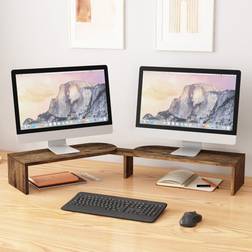 Dual Monitor Stand,Monitor Stand Riser，Large Size Multiple Screen Stand Monitor Stand Riser for PC, Computer, Laptop (rustic brown)
