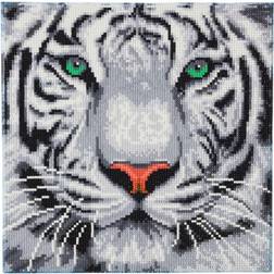 Aucune Craft Buddy White Tiger Face DIY Crystal Art Canvas Kit