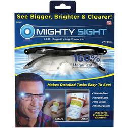 Mighty Sight Magnifying Glasses with LED Light & Travel Case - Great Eyeglasses Readers Work