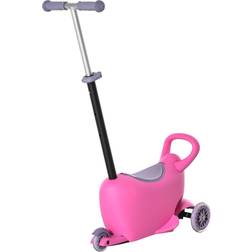3-in-1 Kids Scooter, Adjustable Walker Push Car w/ 3 Wheels, Pink