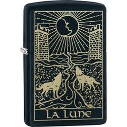 Zippo Wolf Tarot Card Black Matte Pocket Lighter