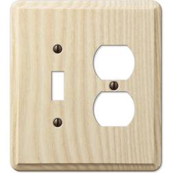 AMERELLE Contemporary 2 Gang 1-Toggle and 1-Duplex Wood Wall Plate Unfinished Ash