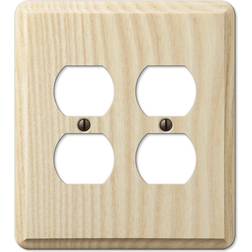 AMERELLE Contemporary 2 Gang Duplex Wood Wall Plate Unfinished Ash