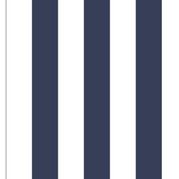 Norwall Tent Stripe Navy and White Wallpaper