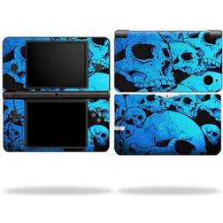 MightySkins Compatible with Nintendo DSi XL wrap Sticker Blue Skulls