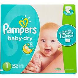Pampers Disposable Diapers 252-Ct. Size 1 Baby-Dry Diapers