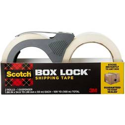 3M Box Lock 1.88 in. x 54.6 yds. Shipping Packing Tape (2 Rolls with Dispenser)