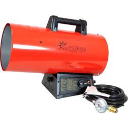 Sunnydaze Decor 125,000 BTU Forced Air Propane Space Heater with Overheat Auto-Shutoff, Red