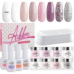 Aikker Dip Powder Nail Kit Starter Essential Liquid Container for French Nail Salon Set