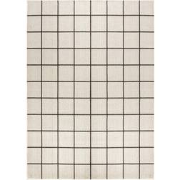 Jonathan Y Grid Modern Beige, Black 48x72"