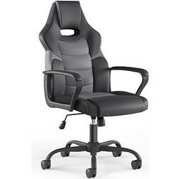 Staples Emerge Vector Bonded Leather Gaming Chair, Black & Gray (61108) Multicolor
