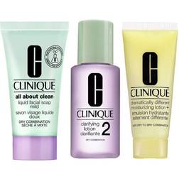 Clinique 3 Step Travel Set for Dry Combination Skin Facial Soap Lotion