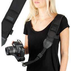 USA Gear Camera Strap Shoulder Sling with Adjustable Black Neoprene Quick Release