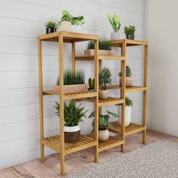 Pure Garden Multi-Level Freestanding 9-Shelf Bamboo Plant