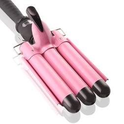 3 Barrel Curling Iron Wand Dual Voltage Hair Crimper with