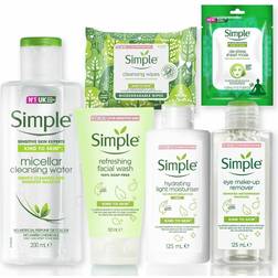 Simple Core Bundle Of Emur, Micellar Water,Face Wash,Light Cream,Bio Wipes,Mask