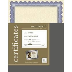 Southworth Foil Enhanced Parchment Certificates, Ivory, 15/Pack (CT1R) Ivory