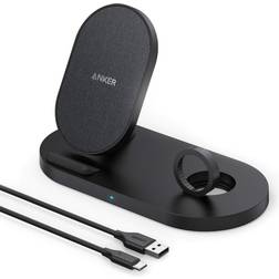 Anker Wireless Charging Station PowerWave Sense 2-in-1 Stand with Watch Charging Holder (Watch Charging Cable & AC Adapter Not Included) Black