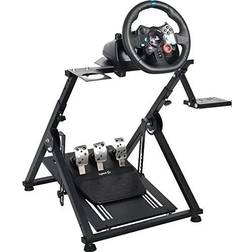 Minneer Racing Simulator Cockpit with Black Seat fit for Logitech G29 G27 G25 G923 Without Wheel