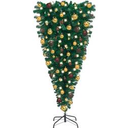 vidaXL Upside Down LEDs&Ball Set Christmas Tree 59.1"